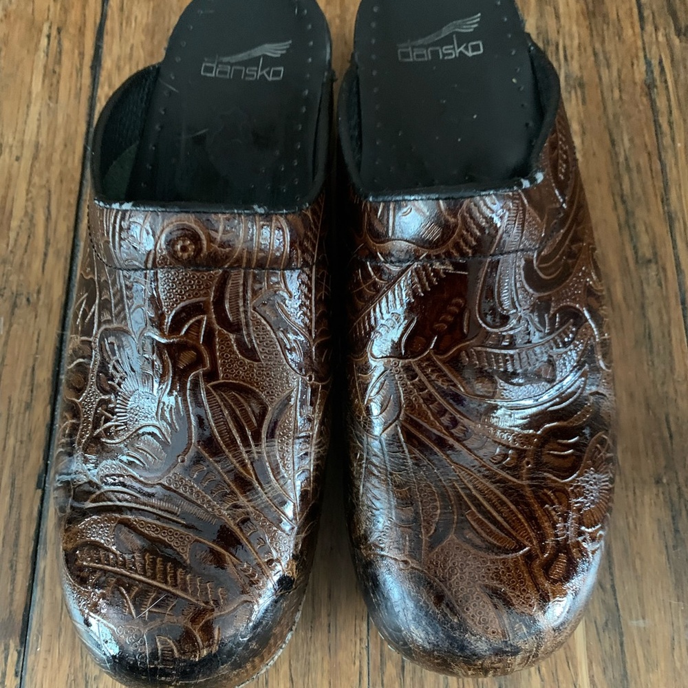 Dansko brown leather slides size 41 / us 9.5